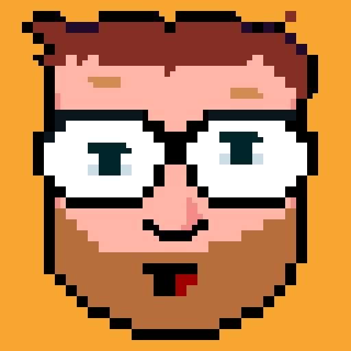 A pixel art style portrait of me, Anton.